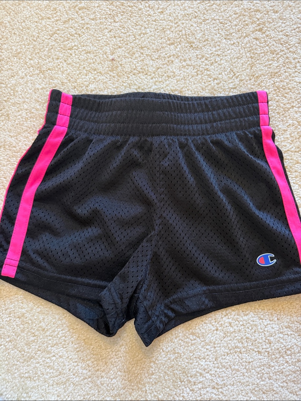 Champion Black Shorts with Pink Trim